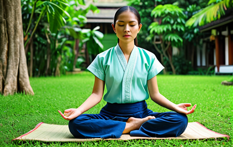 로봇 심리상담이 해결할 수 있는 문제들 - Serene Mindfulness Meditation**

"A young Thai woman, fully clothed in modest traditional Thai cloth...