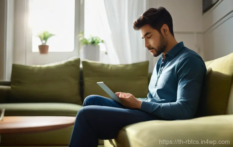 로봇 심리상담 서비스 비교 - **Prompt 1: A Serene Moment of Digital Connection**
    "A young adult, dressed in comfortable casua...