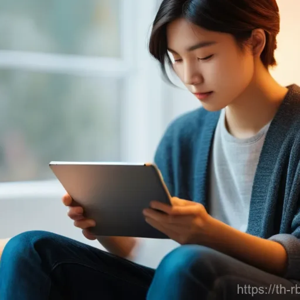 로봇 심리상담의 심리적 안정성 강화 - **Prompt: "A serene young adult, gender-neutral, sits comfortably in a cozy, softly lit room, perhap...