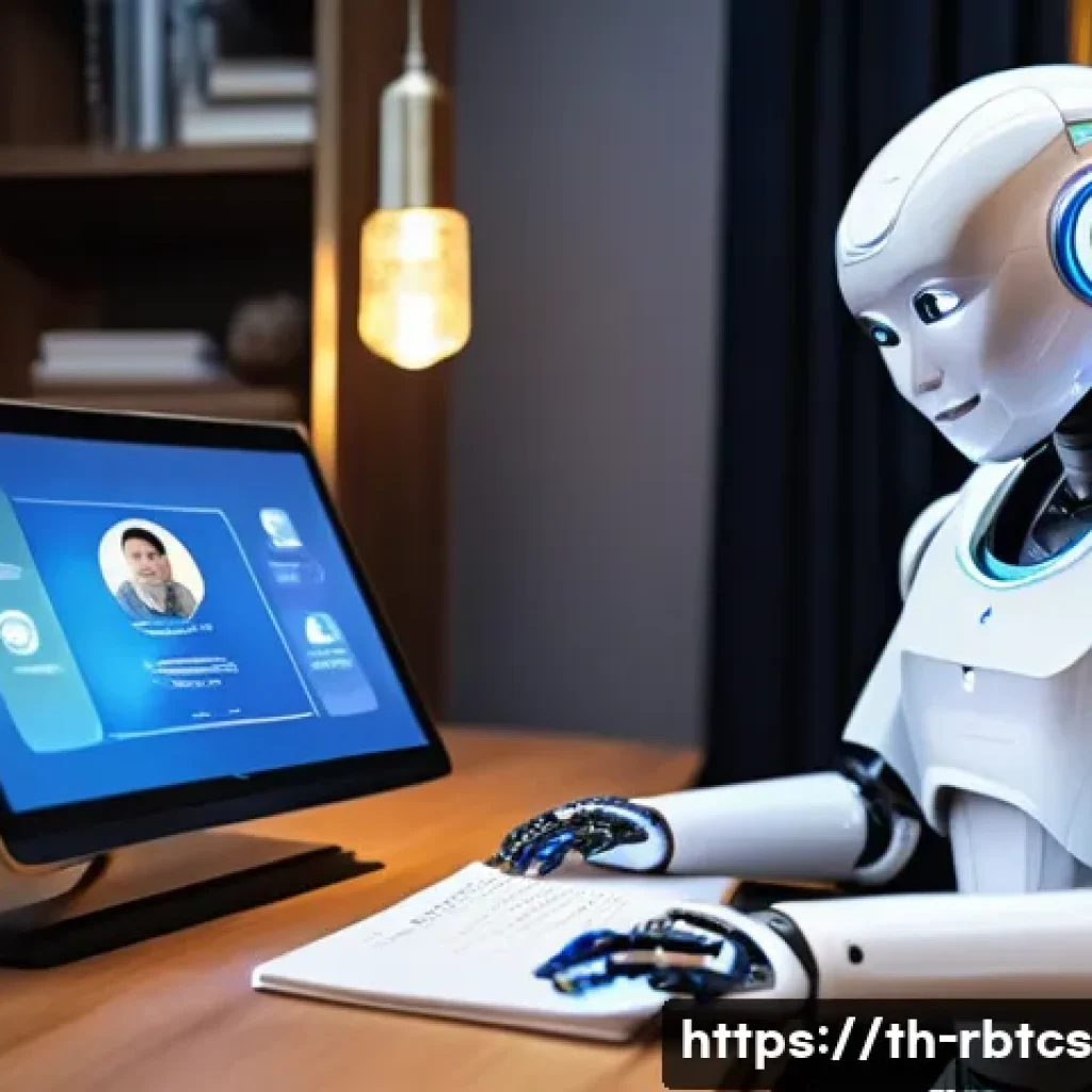로봇 심리상담의 주요 기능 및 특징 - A modern Thai counseling robot in a cozy home office setting, equipped with advanced AI sensors visi...