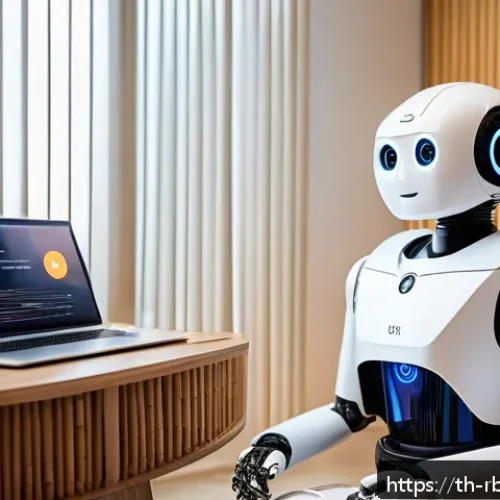 Home 31 로봇 심리상담의 지속 가능성 전략 - A modern, friendly AI mental health robot displayed on a sleek smartphone screen, surrounded by calm...